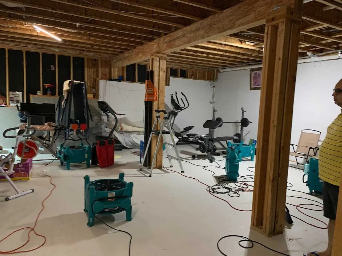 Basement drying equipment setup for Odor Removal & Deodorization in Mahomet