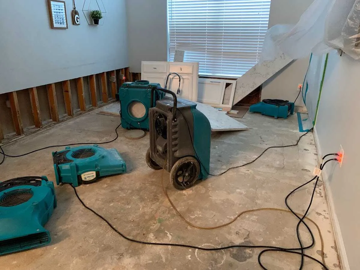 Dehumidifier in flood-cut room for Water Extraction & Removal in Mahomet